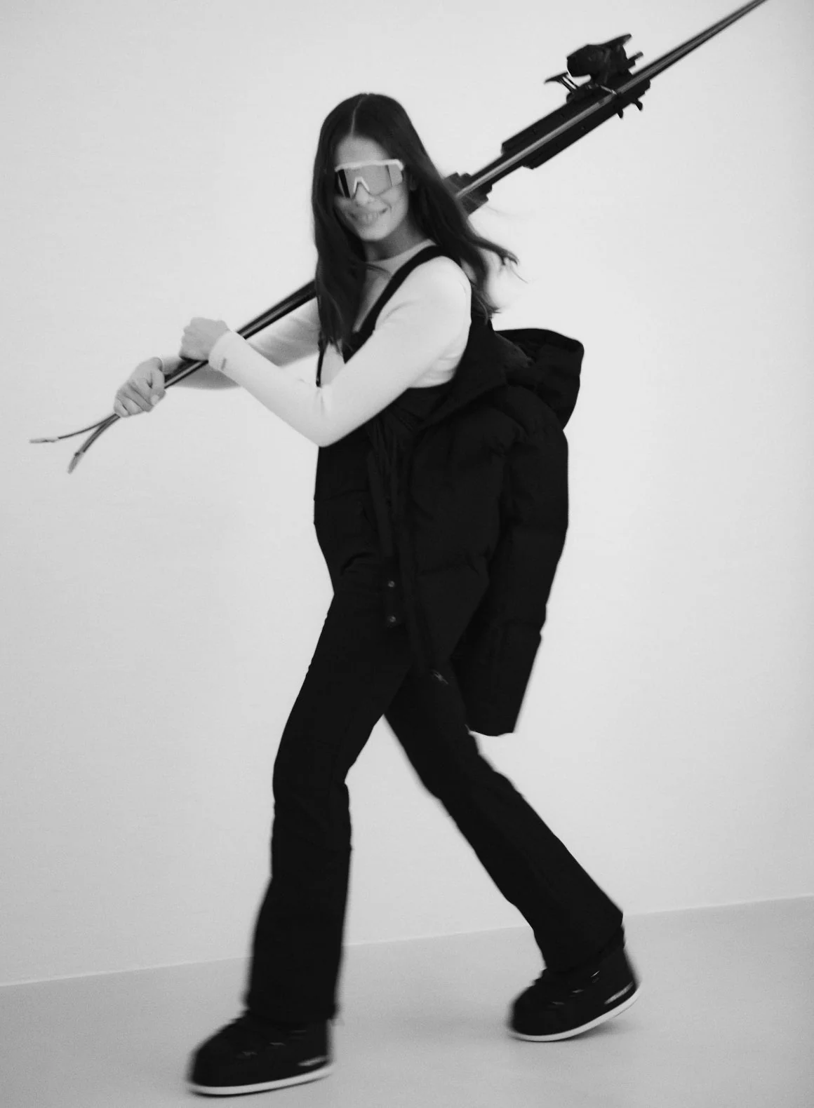 Black Stretch Thermo Bib Pants - Image 2