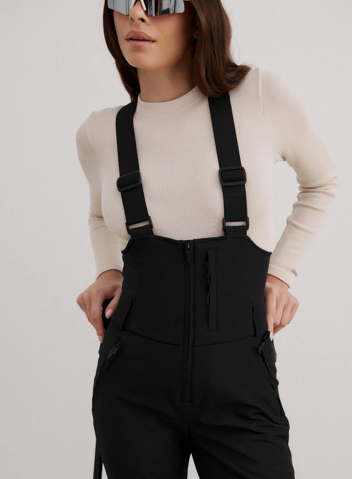 Black Stretch Thermo Bib Pants - Image 5