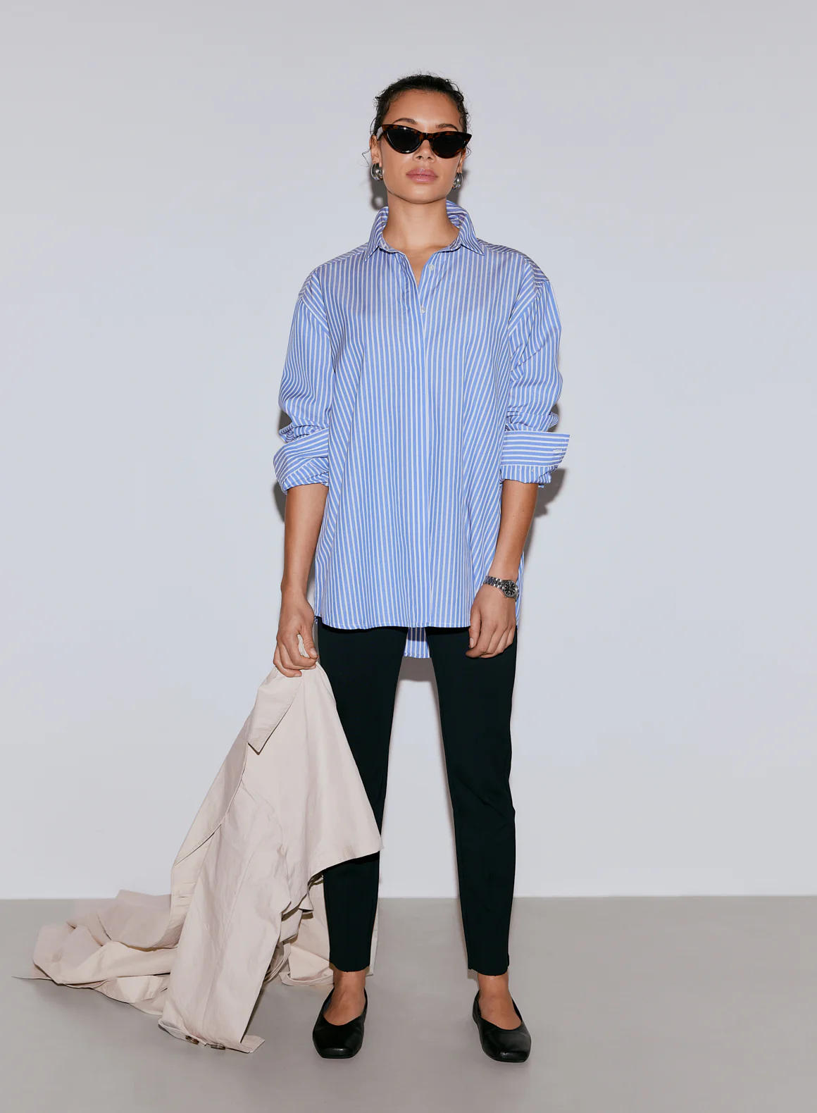 Blue Stripe Poplin Shirt - Image 3