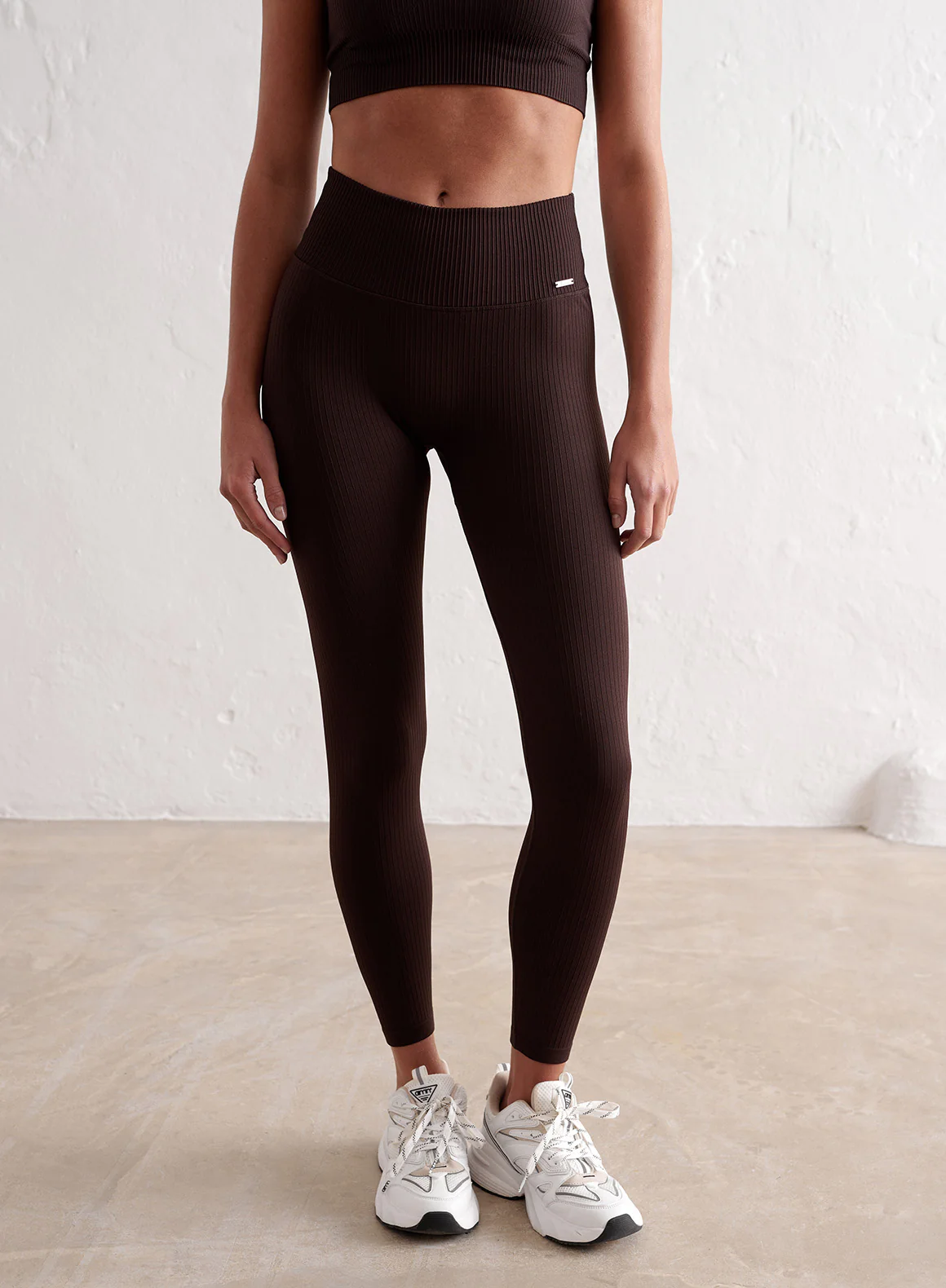 Cacao Ribbed Seamless Tights - Image 16