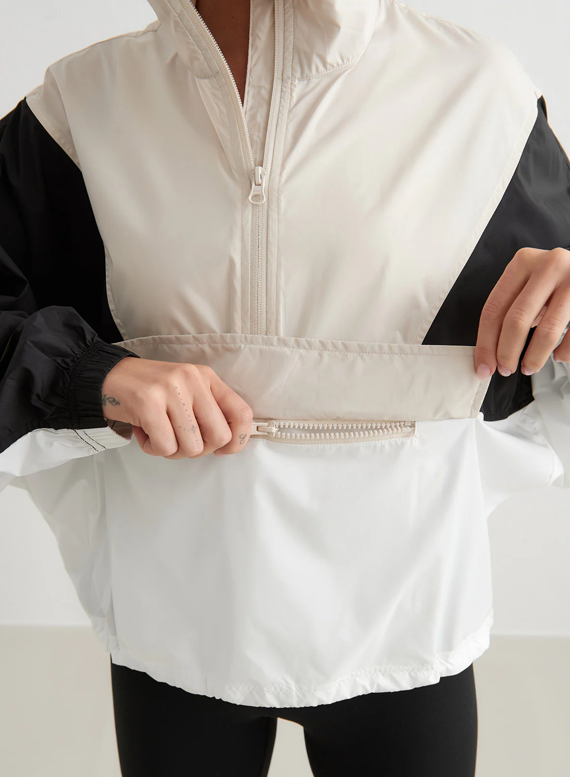 Café Au Lait Balance Blocked Windstopper Jacket - Image 3