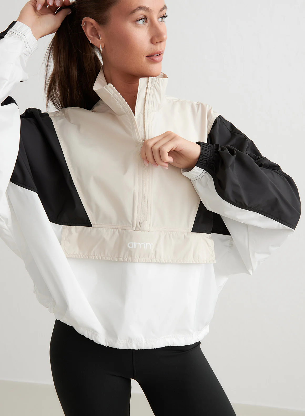 Café Au Lait Balance Blocked Windstopper Jacket - Image 8
