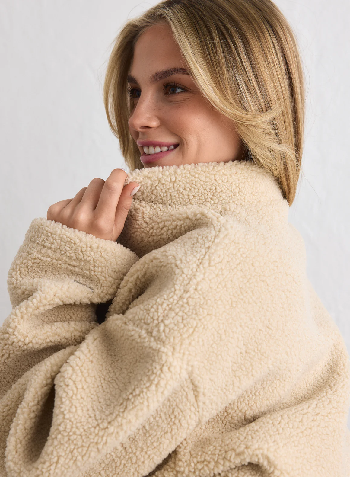 Café Au Lait Pile Coach Jacket - Image 3