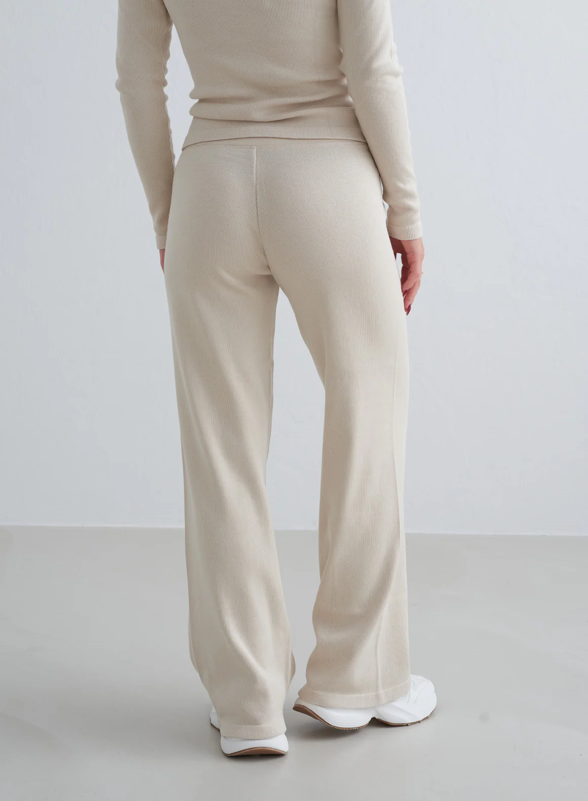 Café Au Lait Ribbed Wool Wide Pants - Image 119