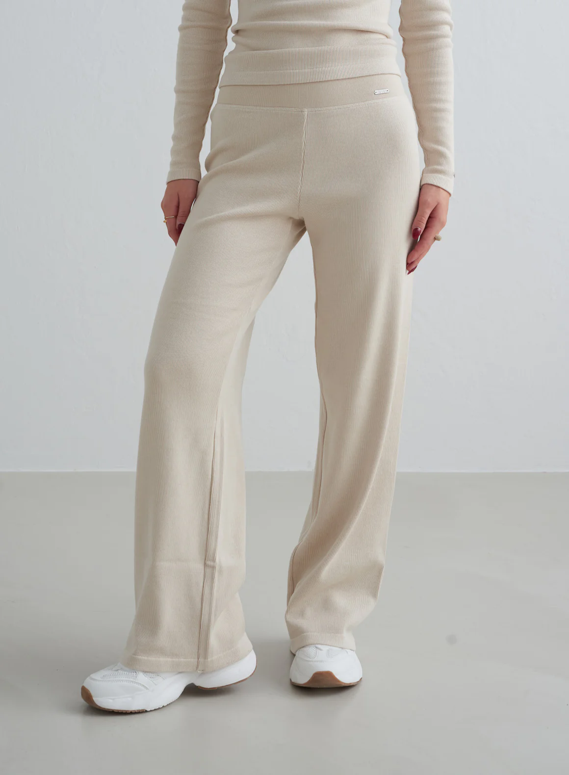 Café Au Lait Ribbed Wool Wide Pants - Image 121
