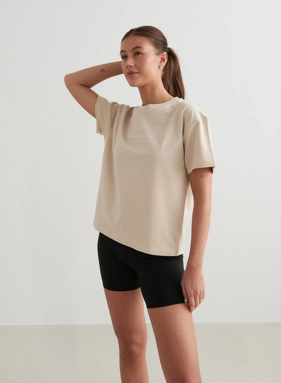 Café Au Lait Serif Boxy T-shirt - Image 3