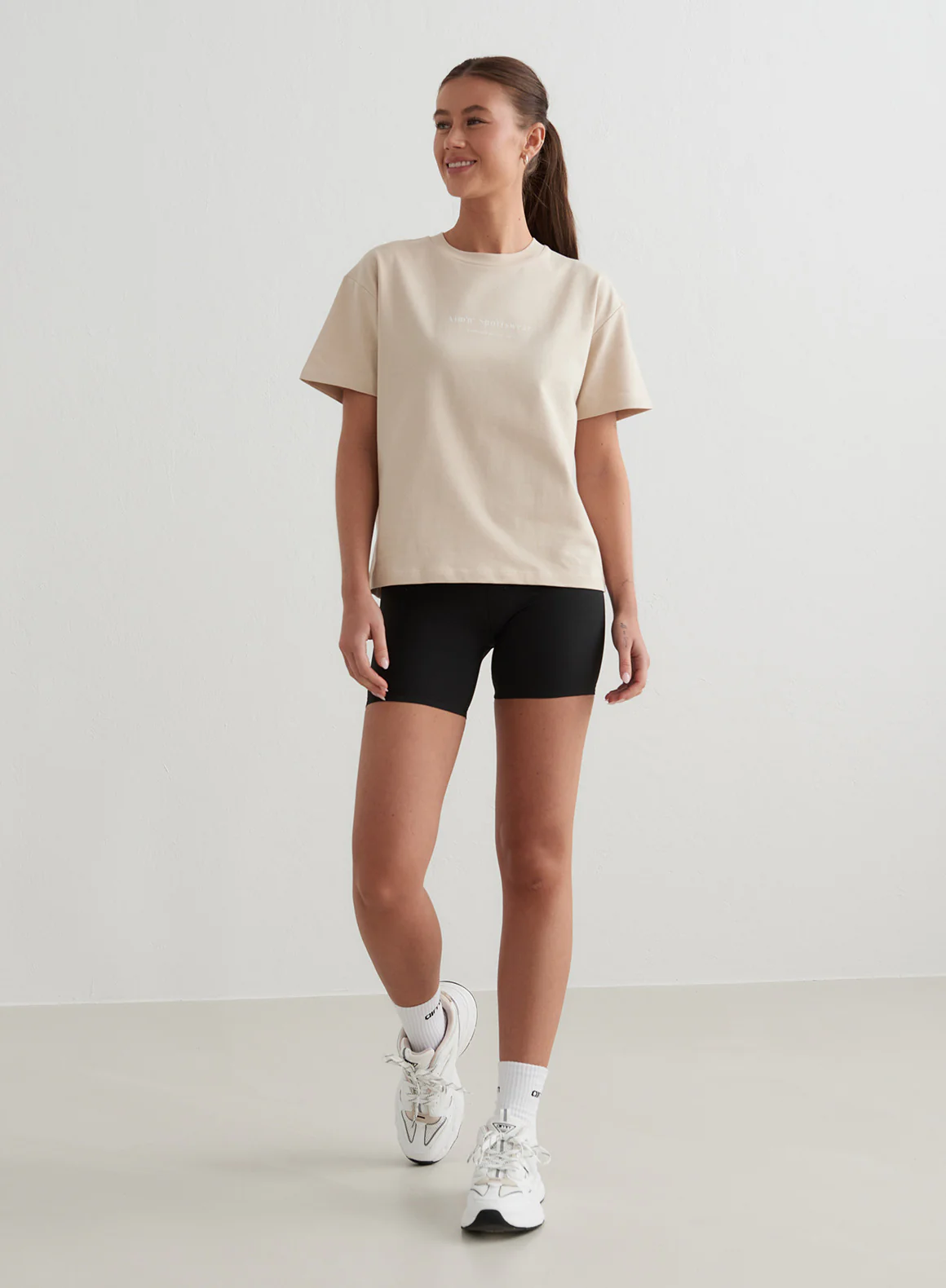 Café Au Lait Serif Boxy T-shirt - Image 4