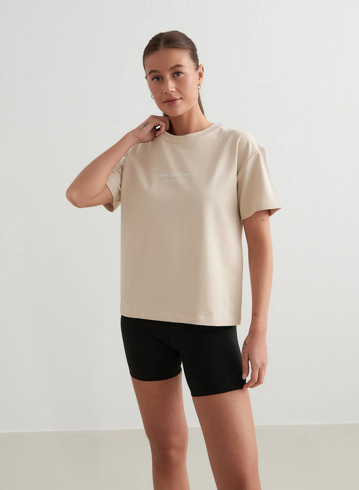 Café Au Lait Serif Boxy T-shirt - Image 6