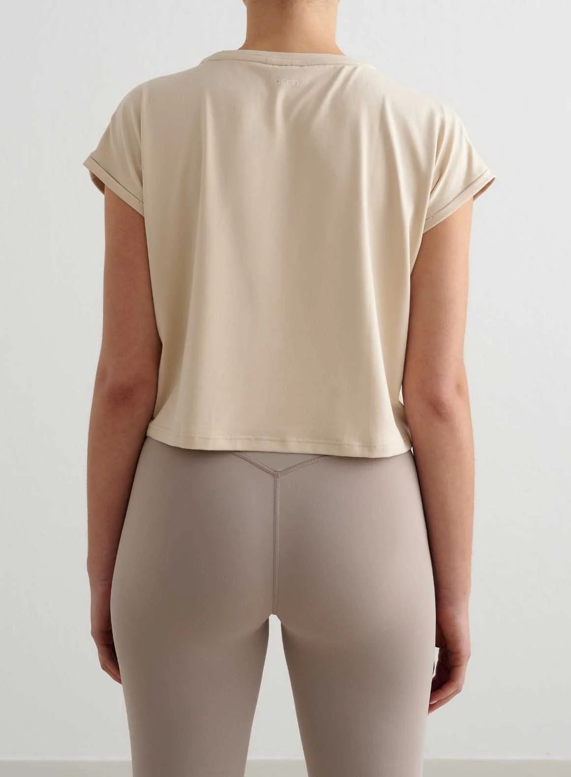 Café Au Lait Soft Basic Roll Sleeve Top - Image 2