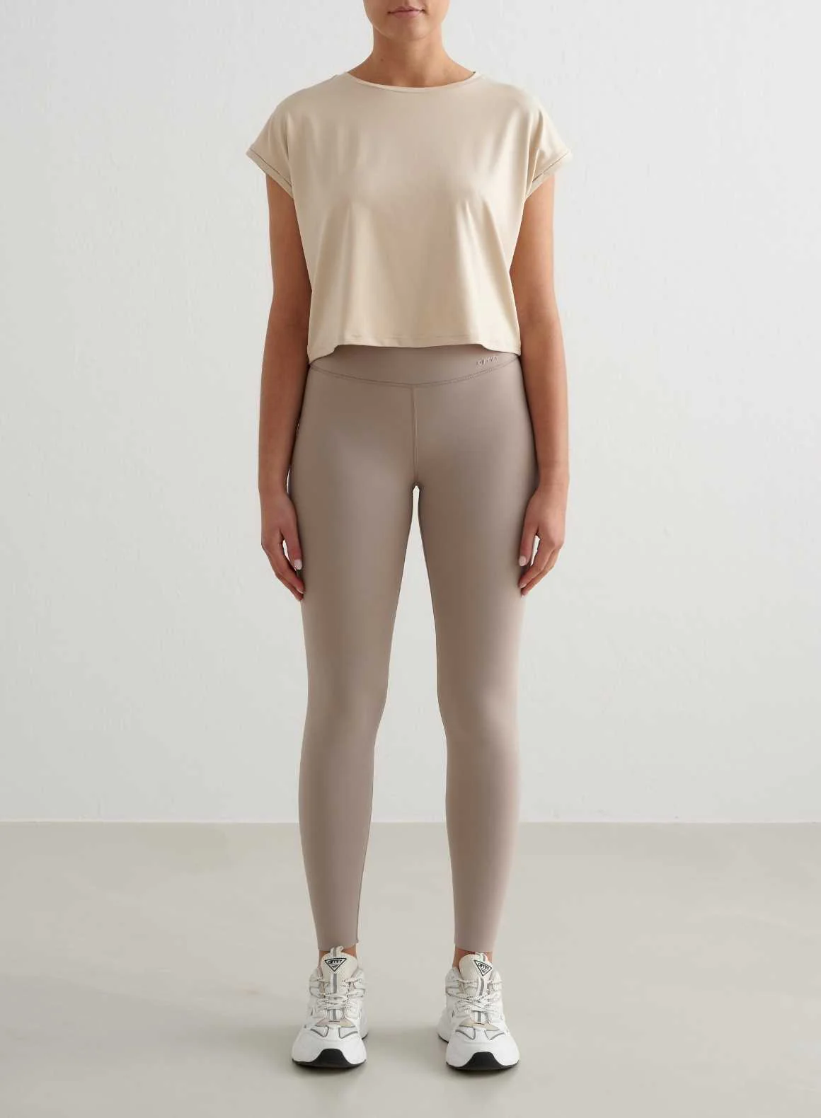 Café Au Lait Soft Basic Roll Sleeve Top - Image 3