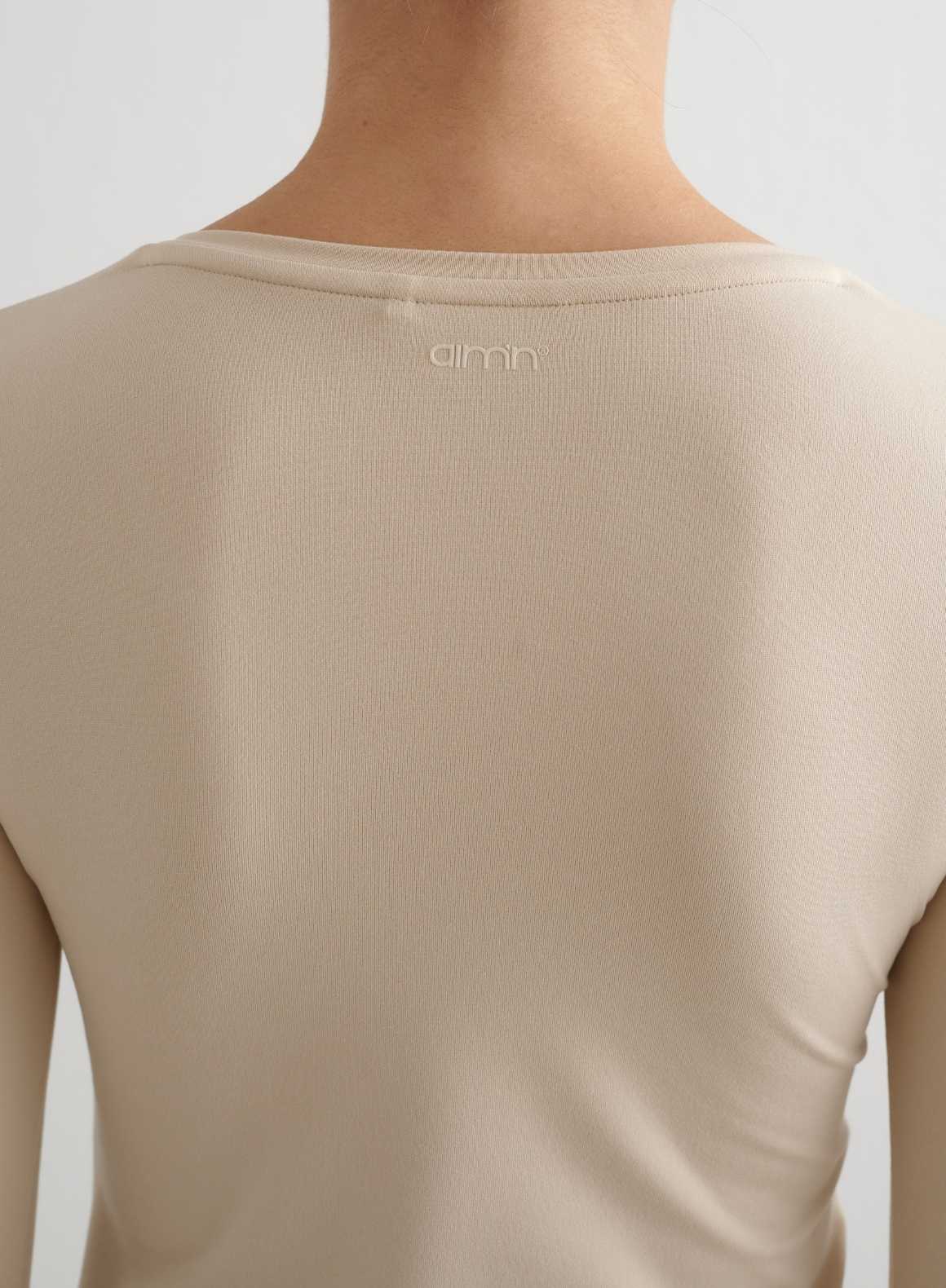Café Au Lait Soft Basic V-neck Long Sleeve - Image 5