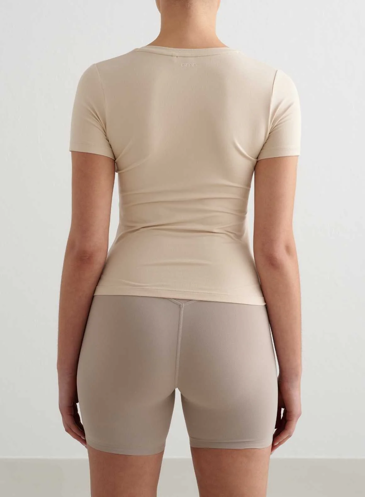 Café Au Lait Soft Basic V-neck Short Sleeve - Image 2