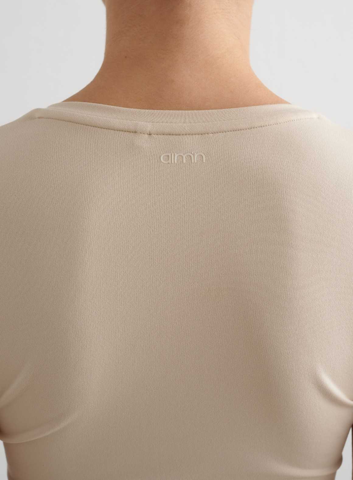 Café Au Lait Soft Basic V-neck Short Sleeve - Image 5