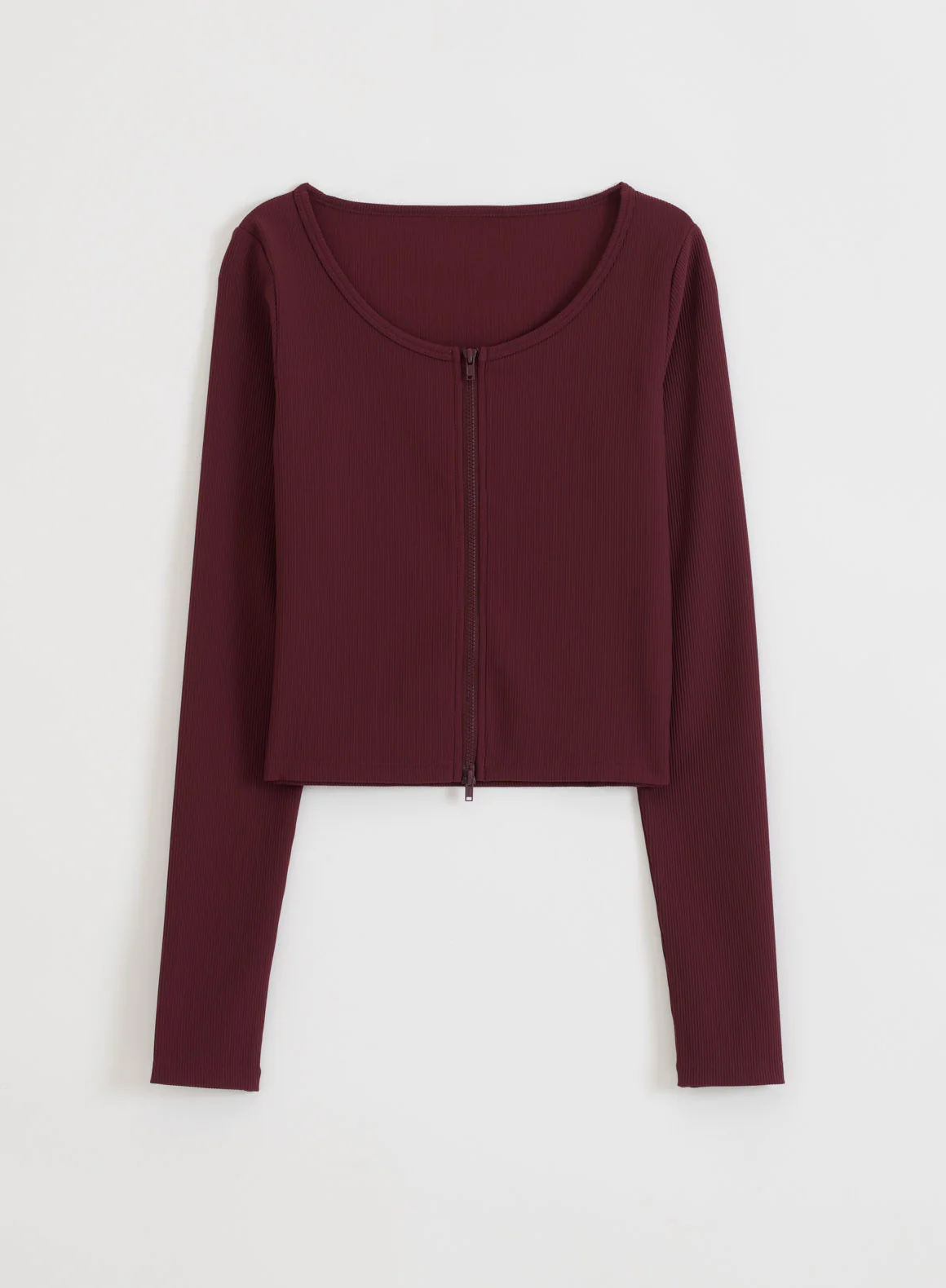 Cherry Ribbed Performance Zipped Cardigan - Image 8