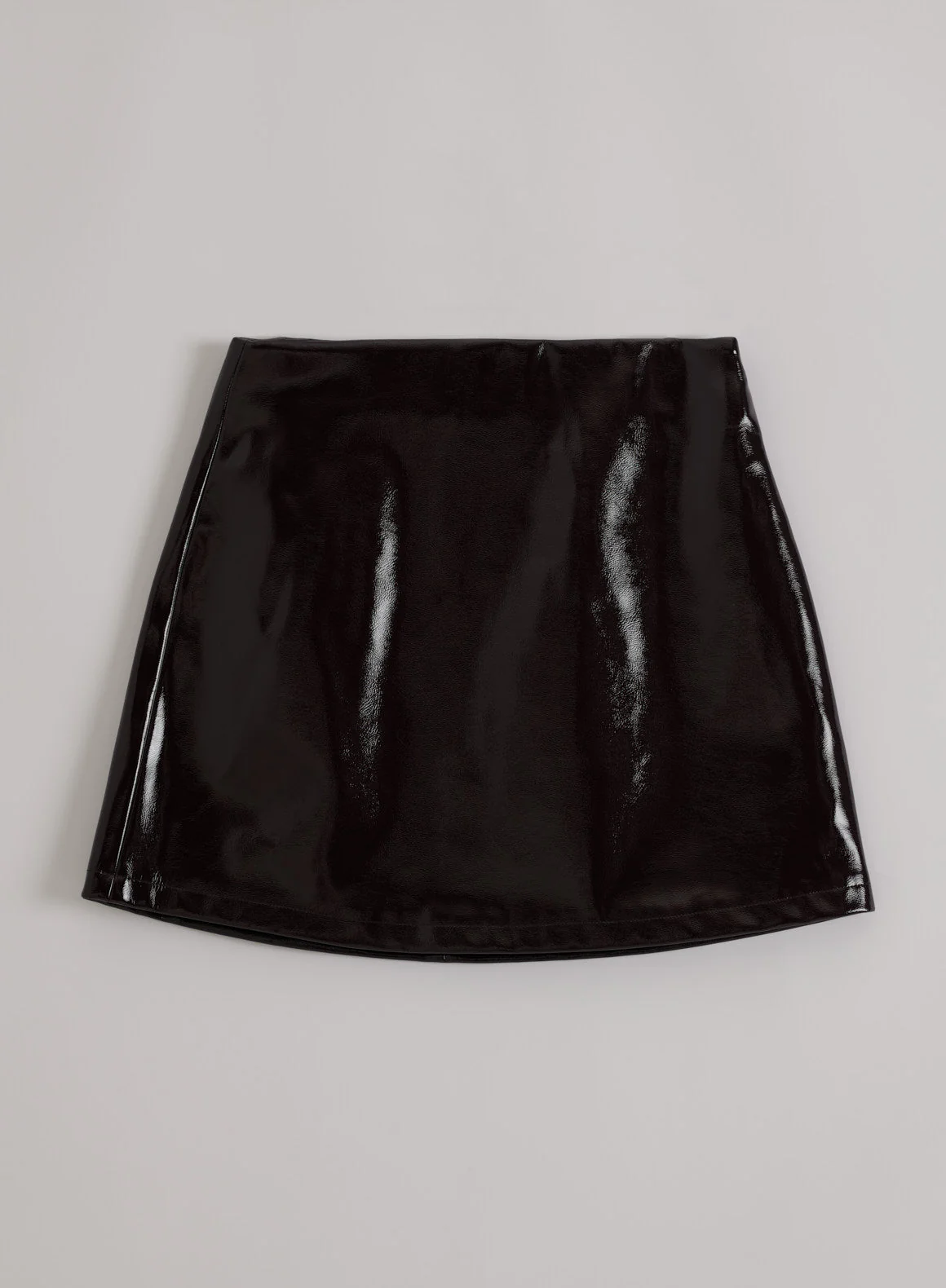 Chocolate Faux Leather Skirt - Image 6