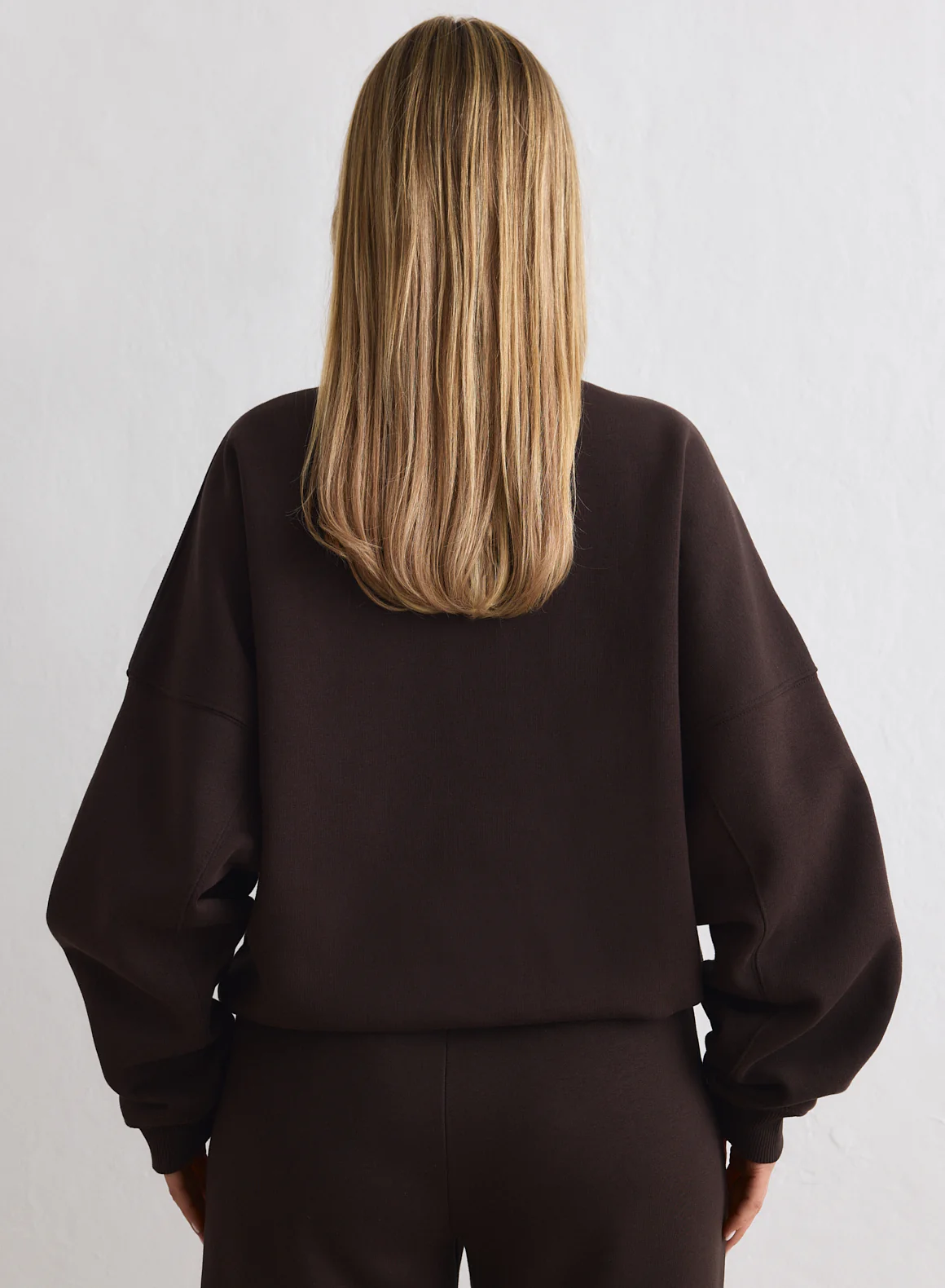 Chocolate Varsity Sweat Half Zip - Image 4
