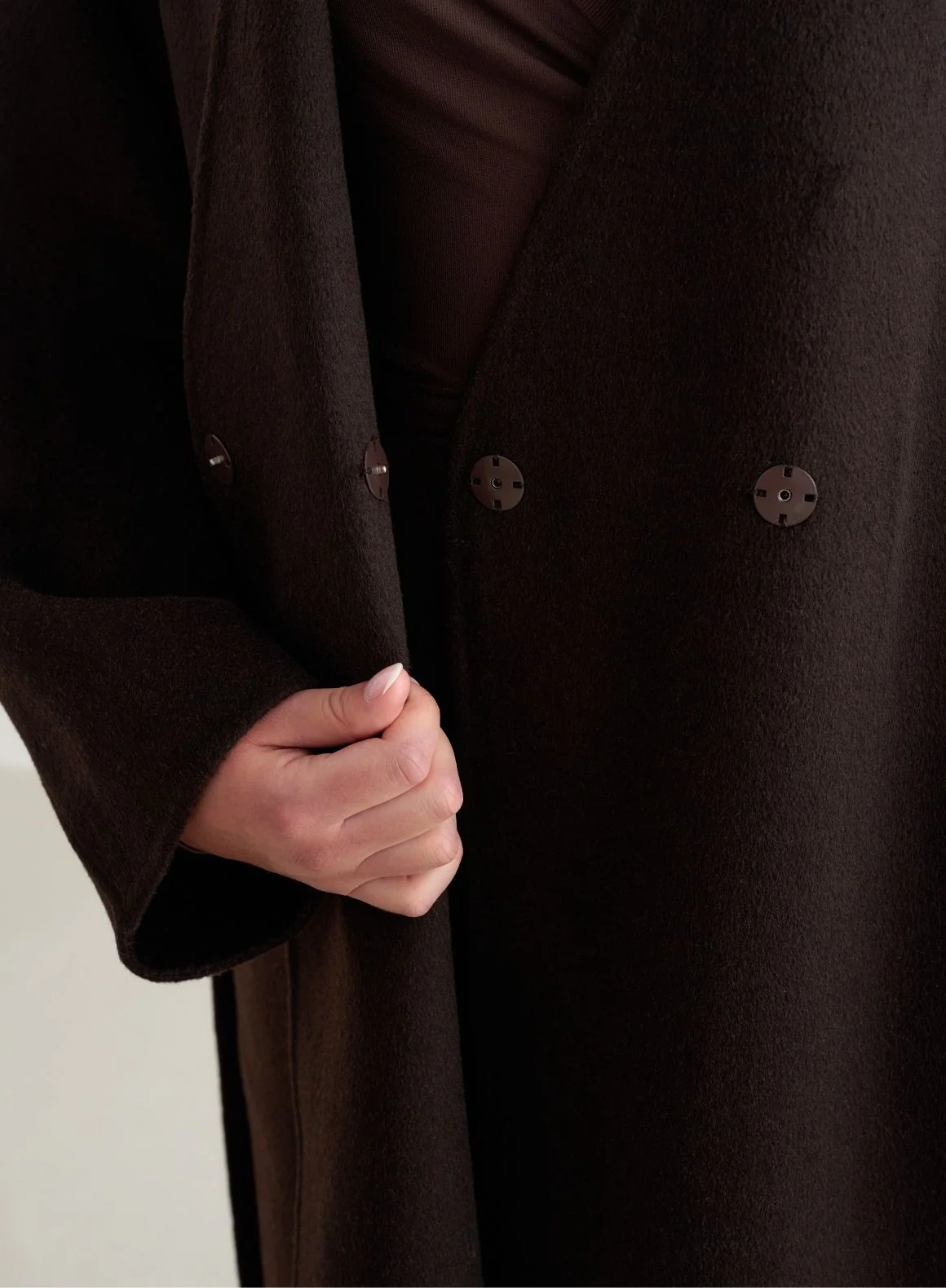 Chocolate Wool Coat - Image 6