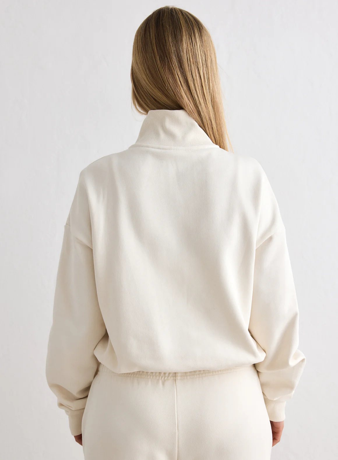 Cream Chunky Terry Zip Jacket - Image 4