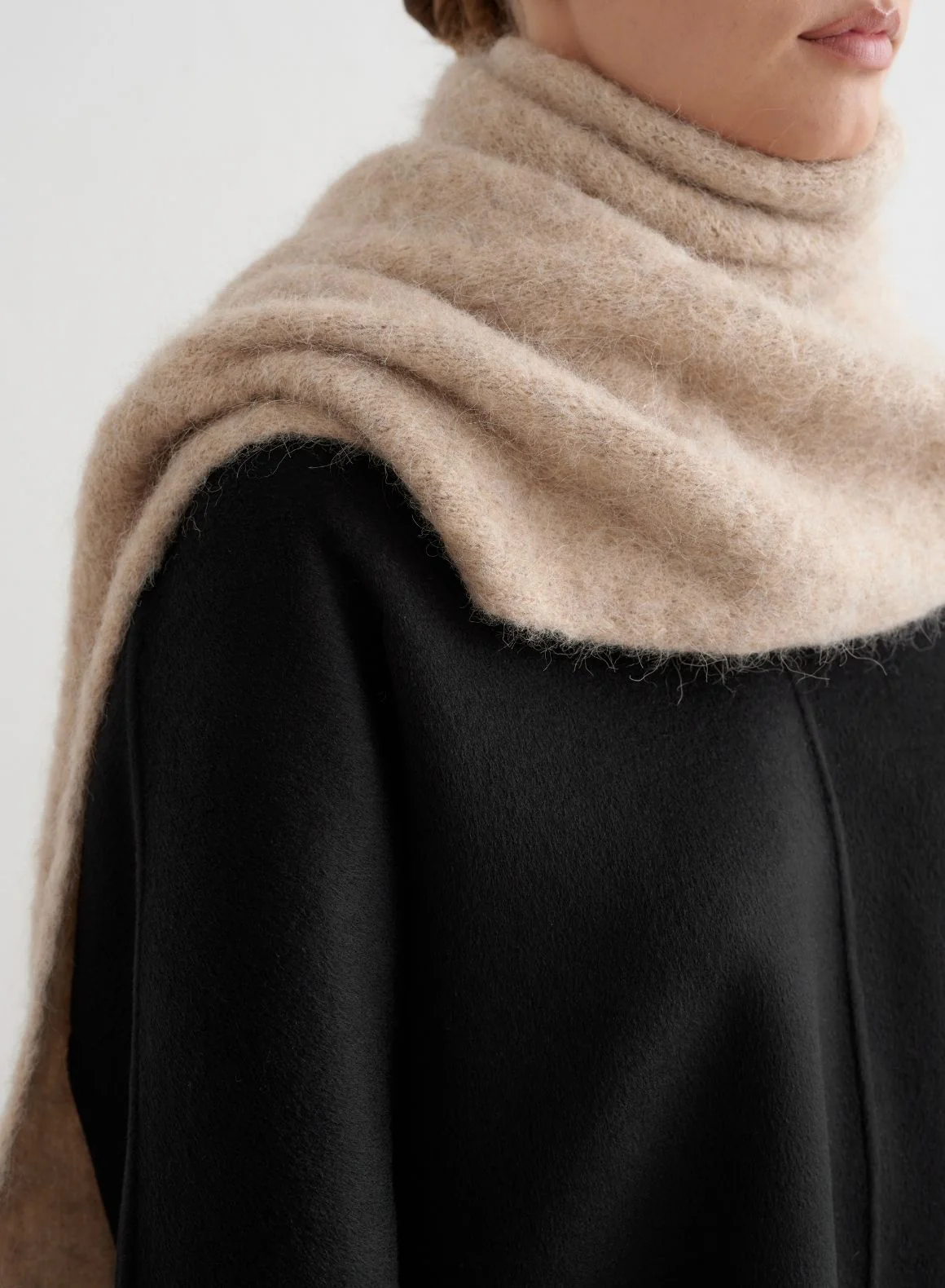 Dark Clay Alpaca Knit Scarf - Image 3