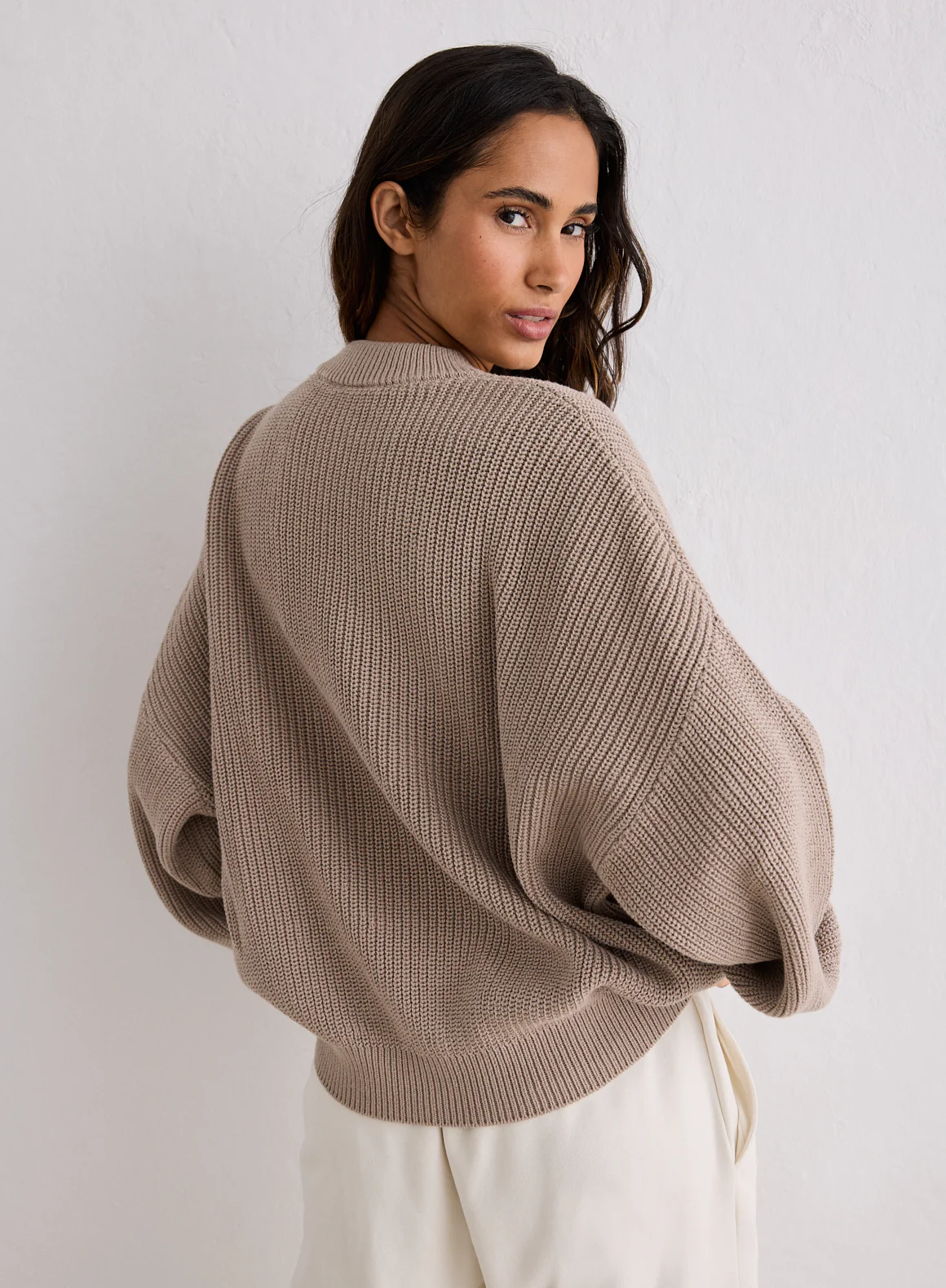 Dark Clay Knitted Sweatshirt - Image 3