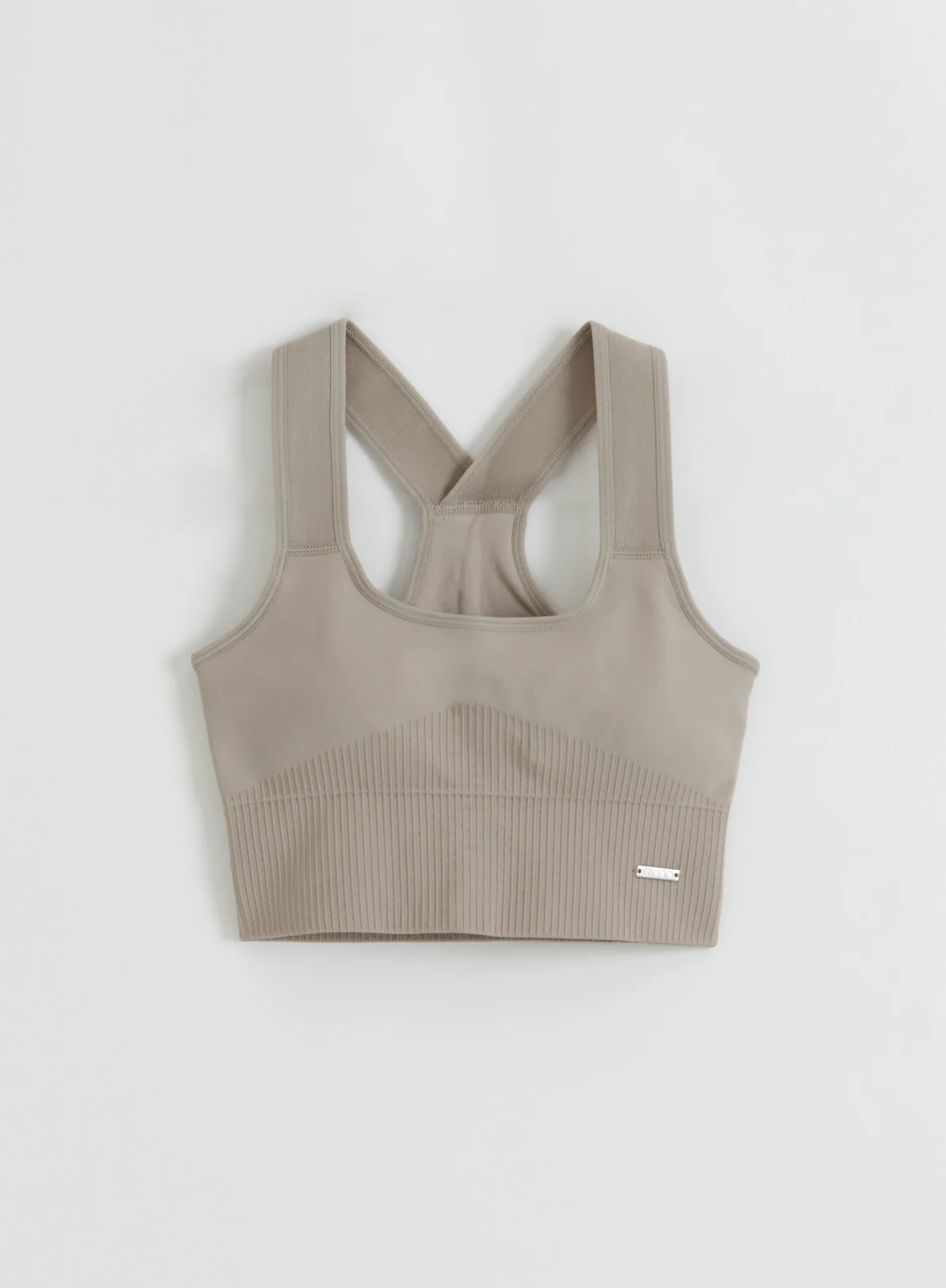 Dark Clay Ribbed Seamless High Support Bra - Image 5