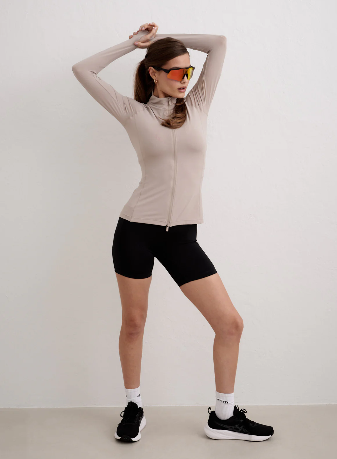 Dark Clay Running Zip Long Sleeve
