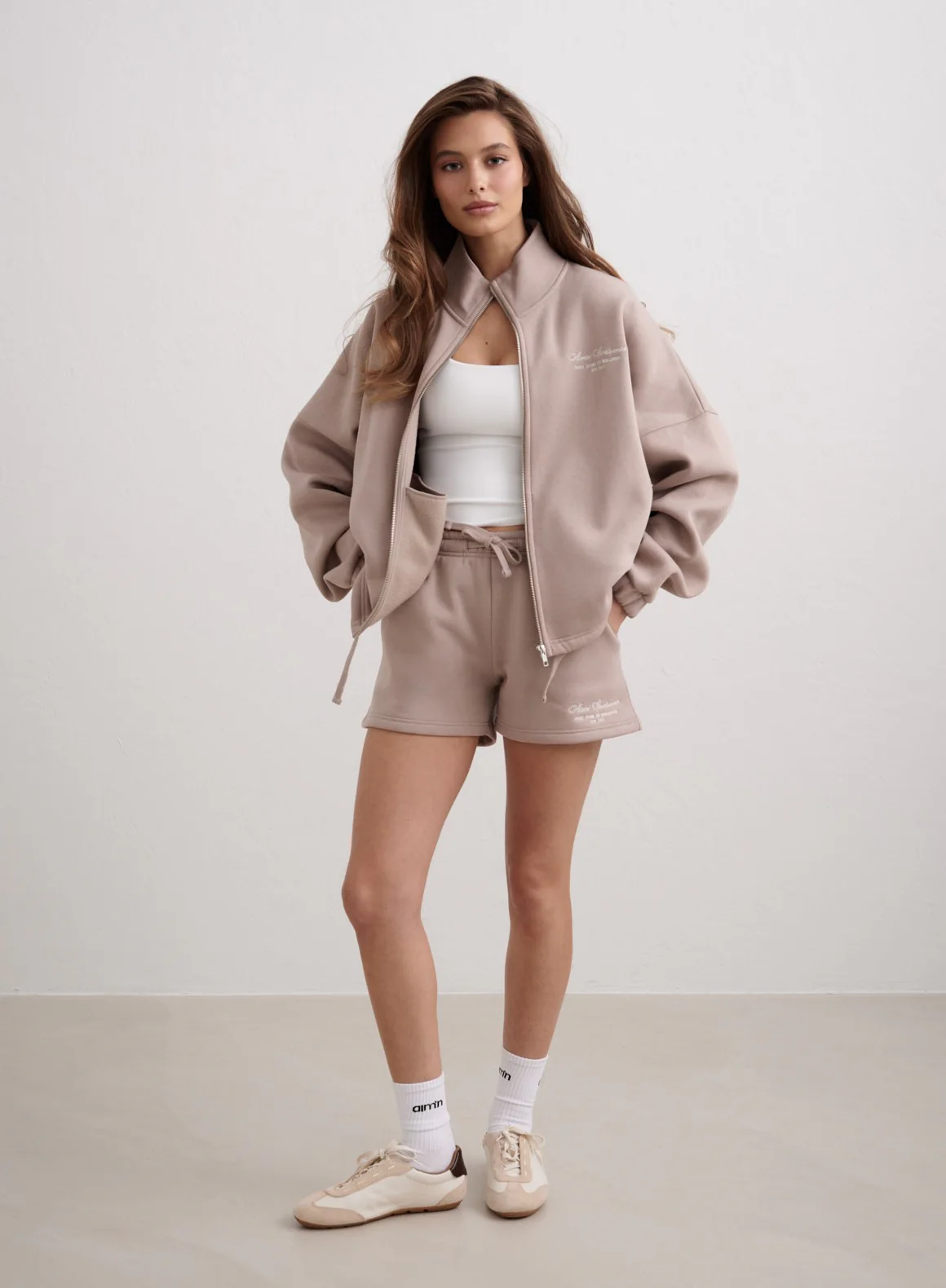 Dark Clay Script Sweat Shorts - Image 4