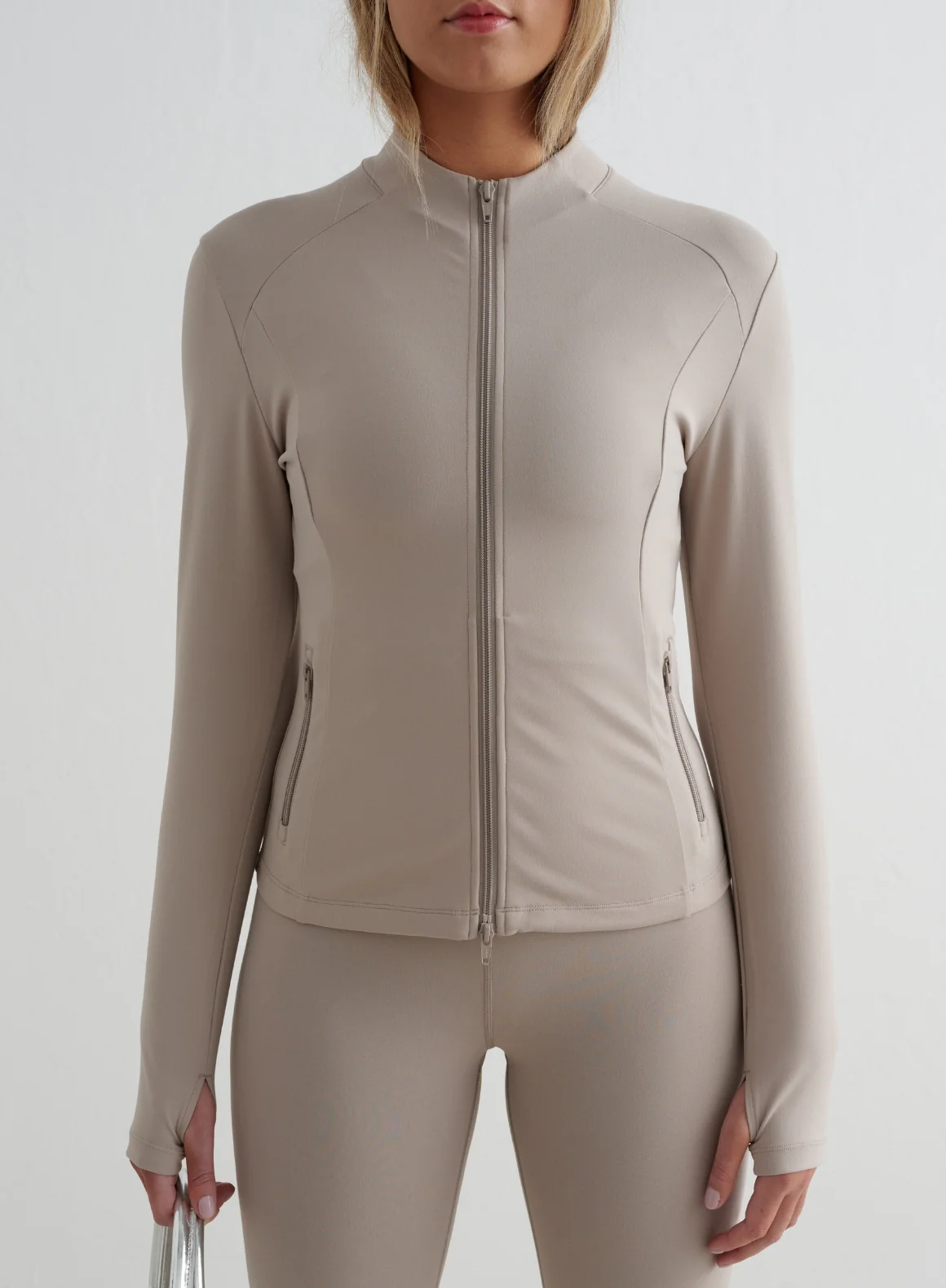 Dark Clay Sense Flare Tights & Zip Jacket Set - Image 4