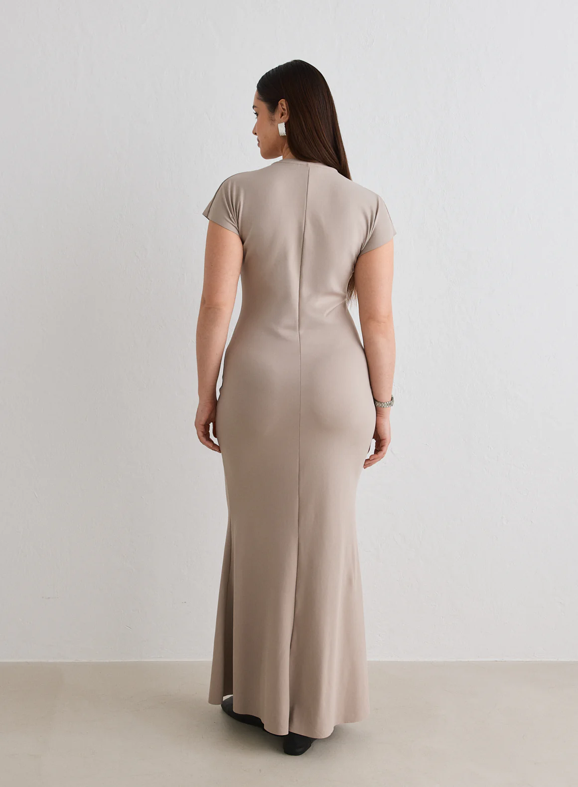Dark Clay Sense Mermaid Cap Sleeve Dress - Image 3