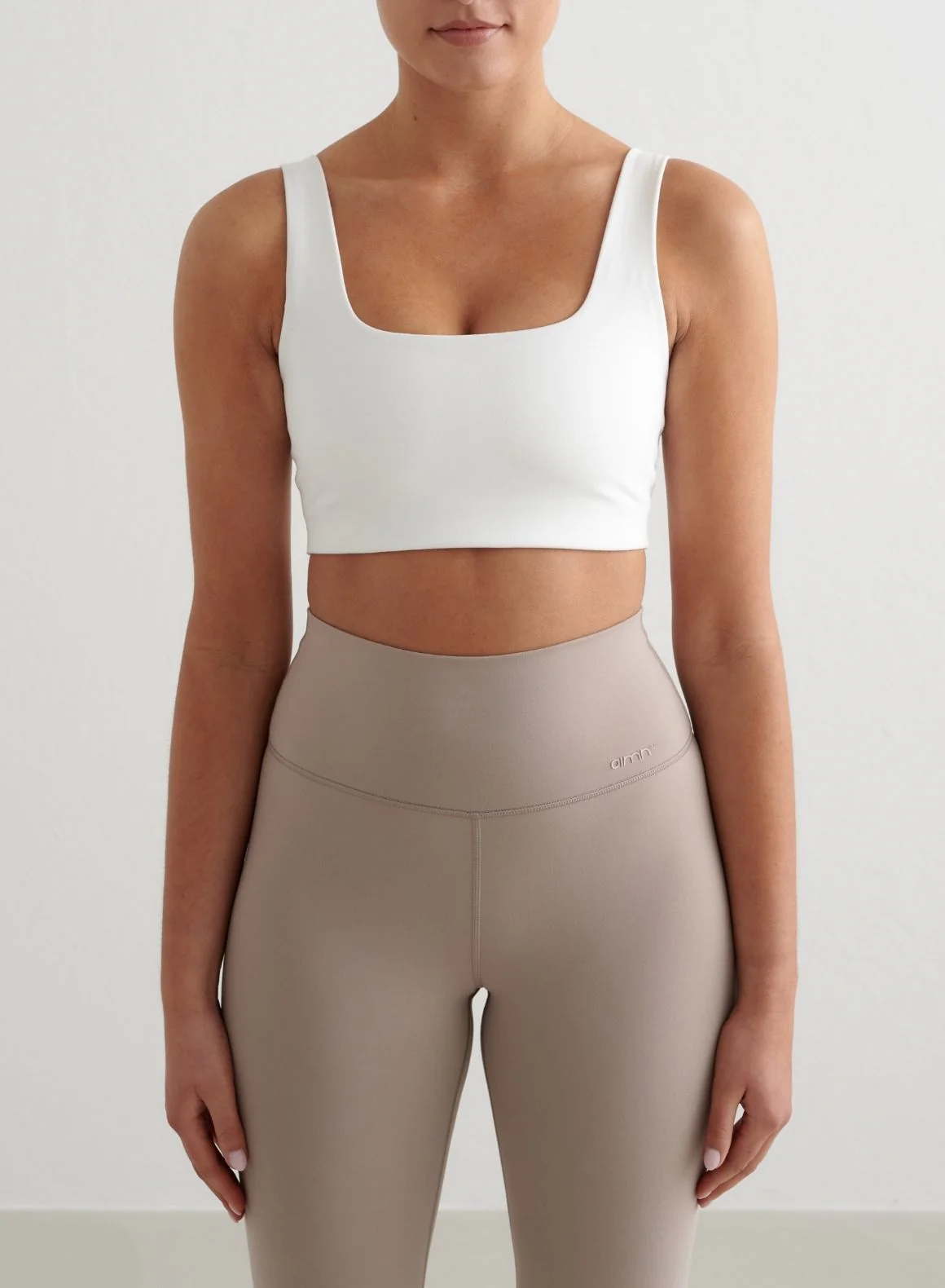 Dark Clay Sense Tights & White Bra Set - Image 3