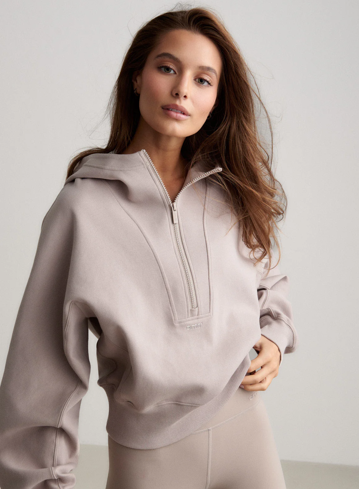 Dark Clay Sportif Half Zip Hood - Image 2
