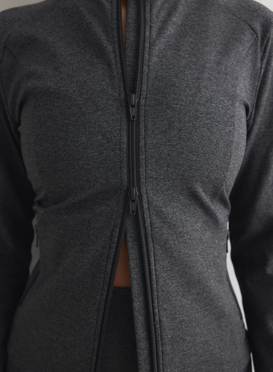 Dark Grey Melange Sense Zip Jacket - Image 3