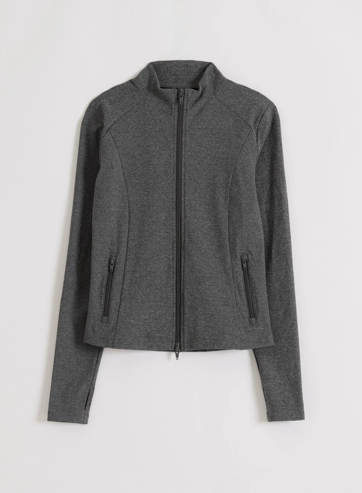 Dark Grey Melange Sense Zip Jacket - Image 6