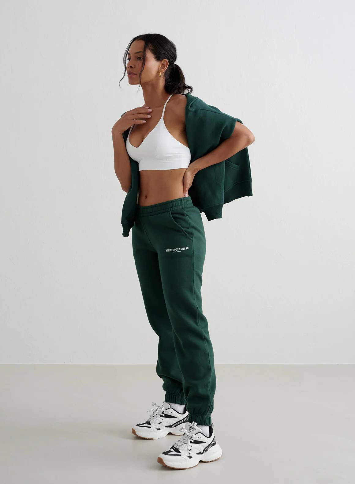 Deep Emerald Varsity Classic Sweatpants - Image 2