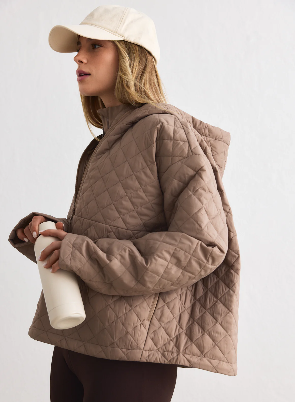 Espresso Cropped Quilted Anorak - Image 3
