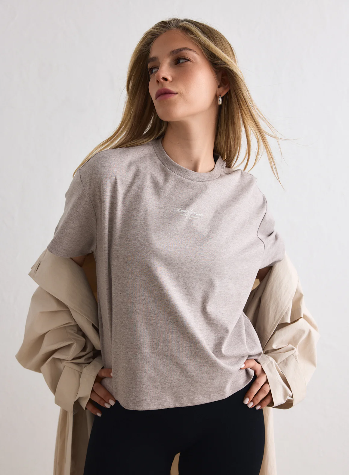 Espresso Melange Script Boxy T-shirt