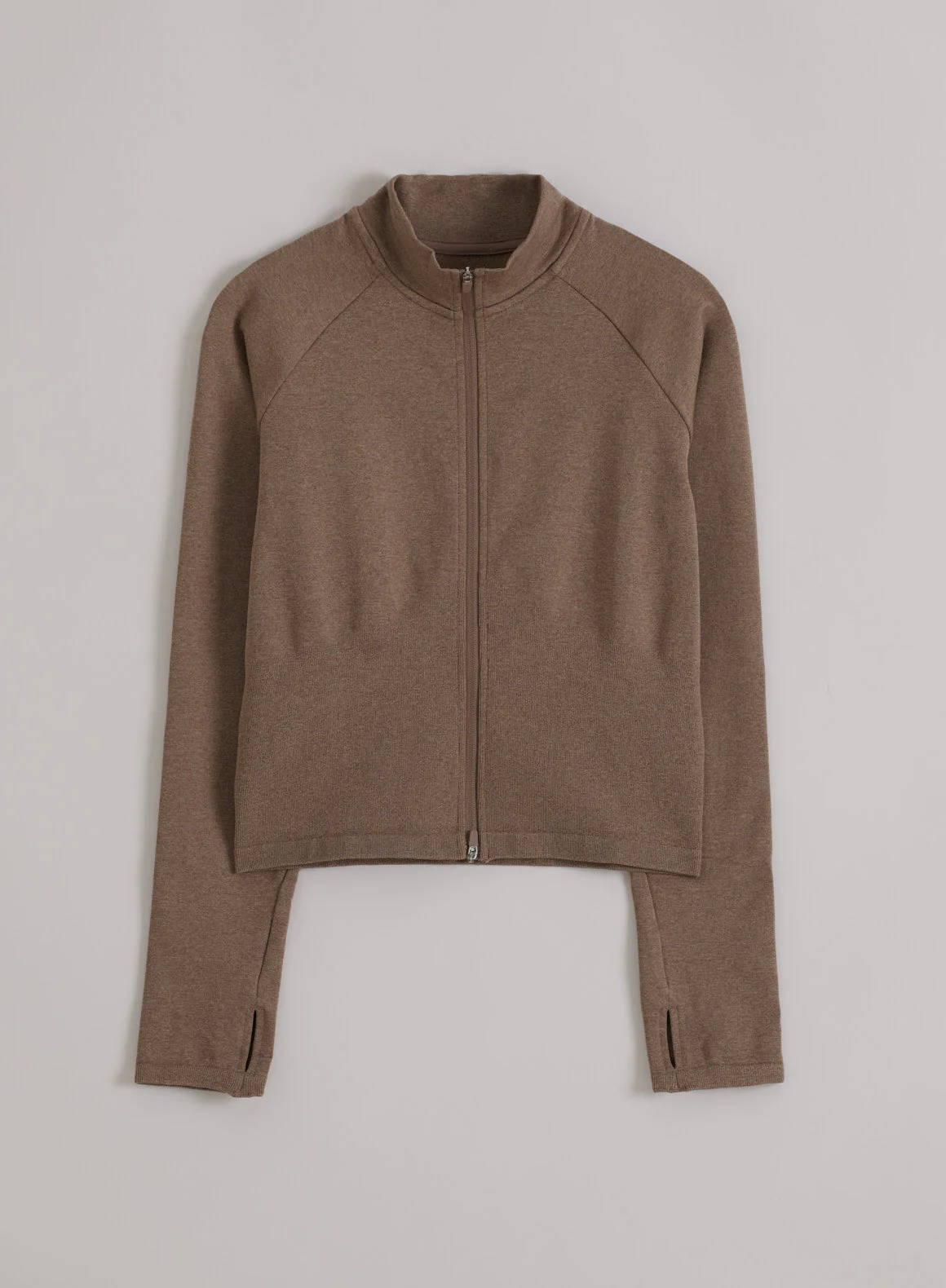Espresso Melange Shape Seamless Zip Jacket - Image 4