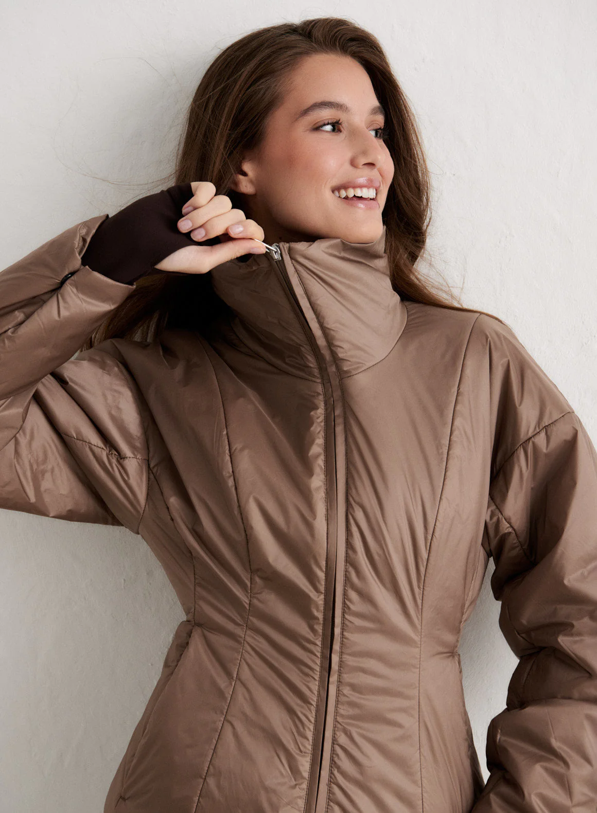 Espresso High Neck Contour Jacket - Image 2