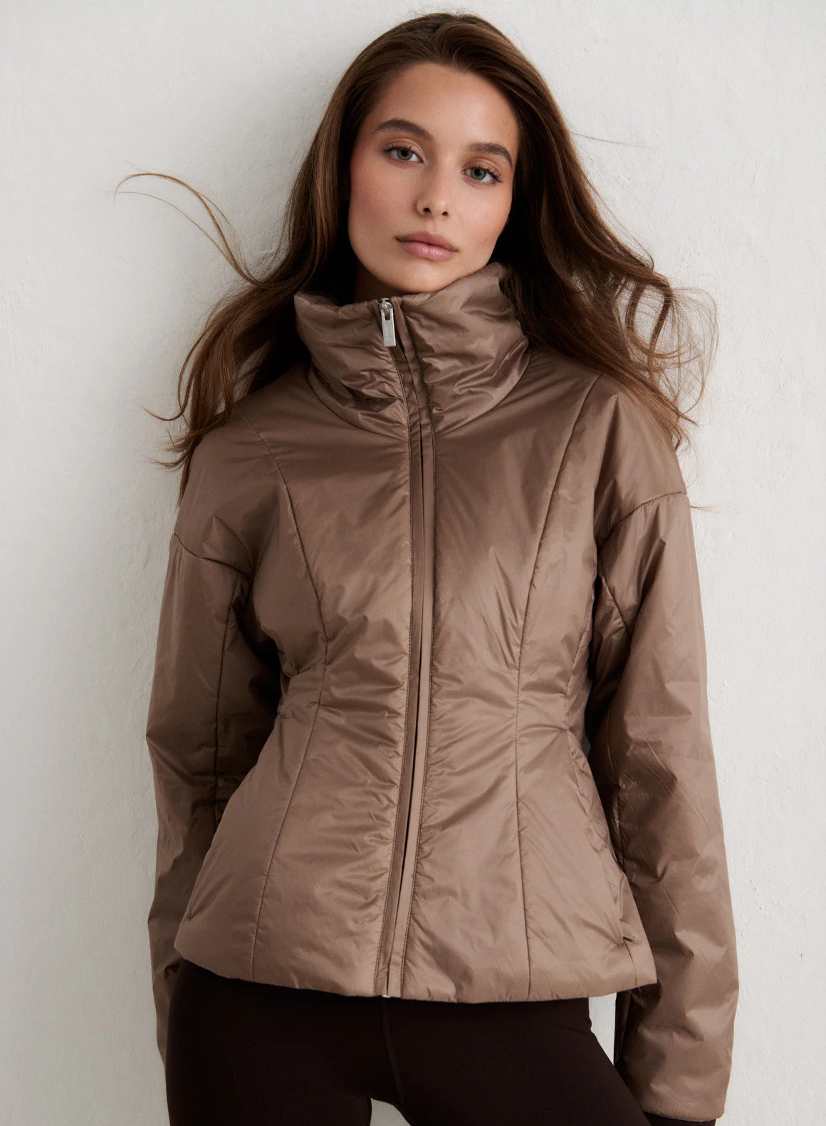 Espresso High Neck Contour Jacket - Image 3