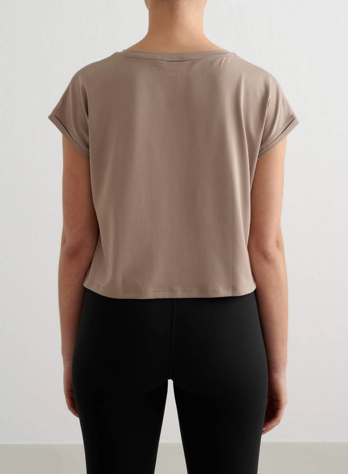 Espresso Soft Basic Roll Sleeve Top - Image 2