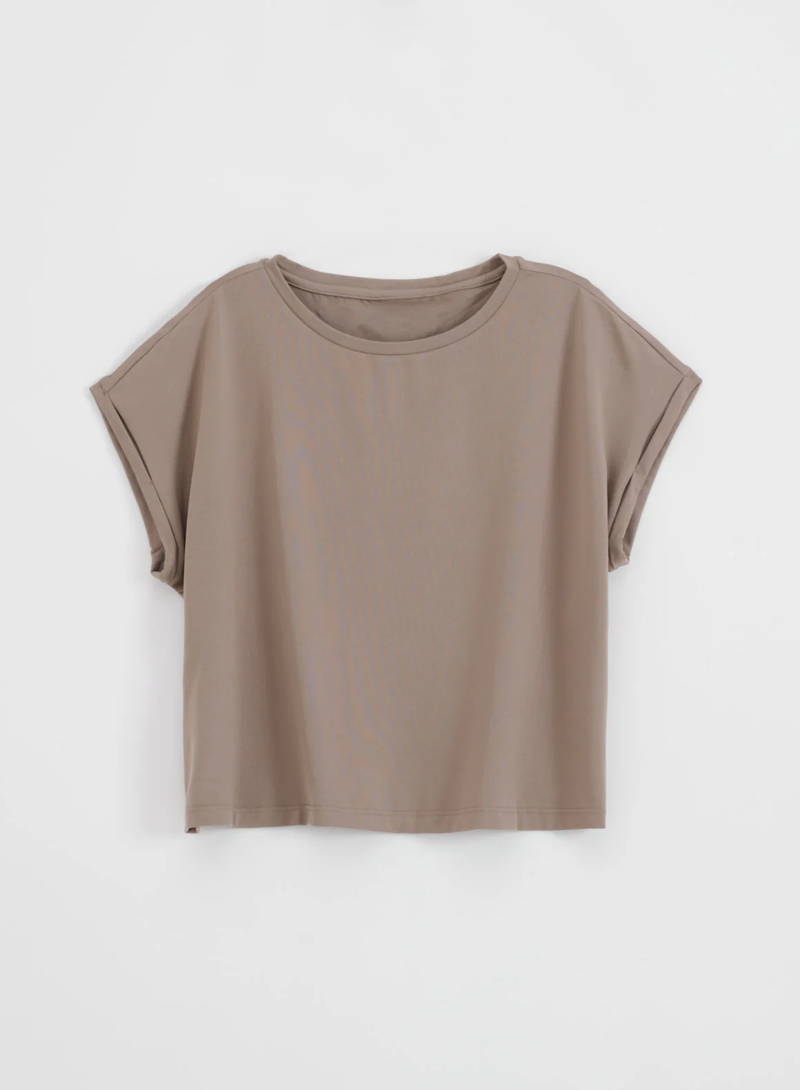 Espresso Soft Basic Roll Sleeve Top - Image 7
