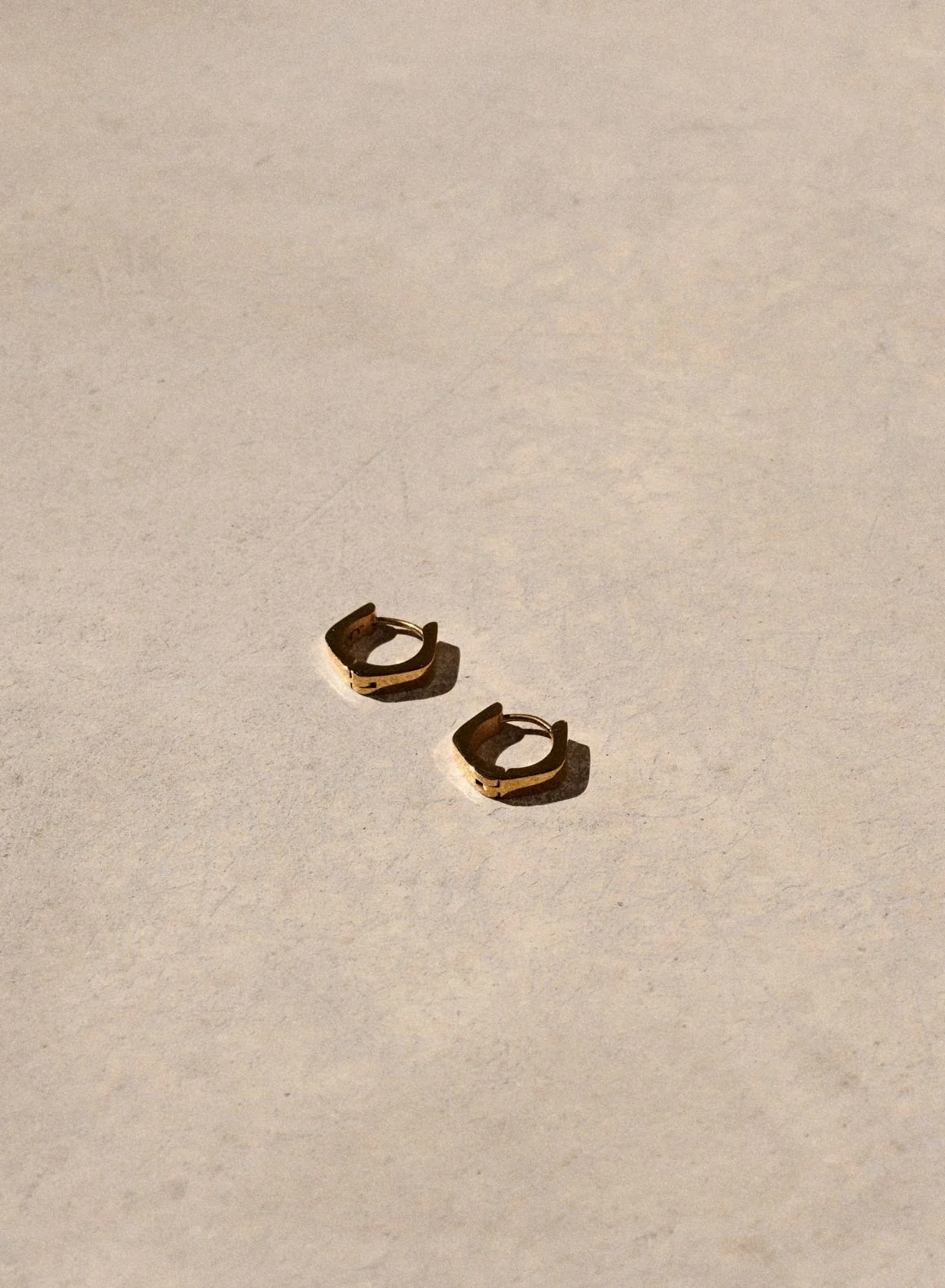 Gold Waterproof Angle Hoop Earrings - Image 2