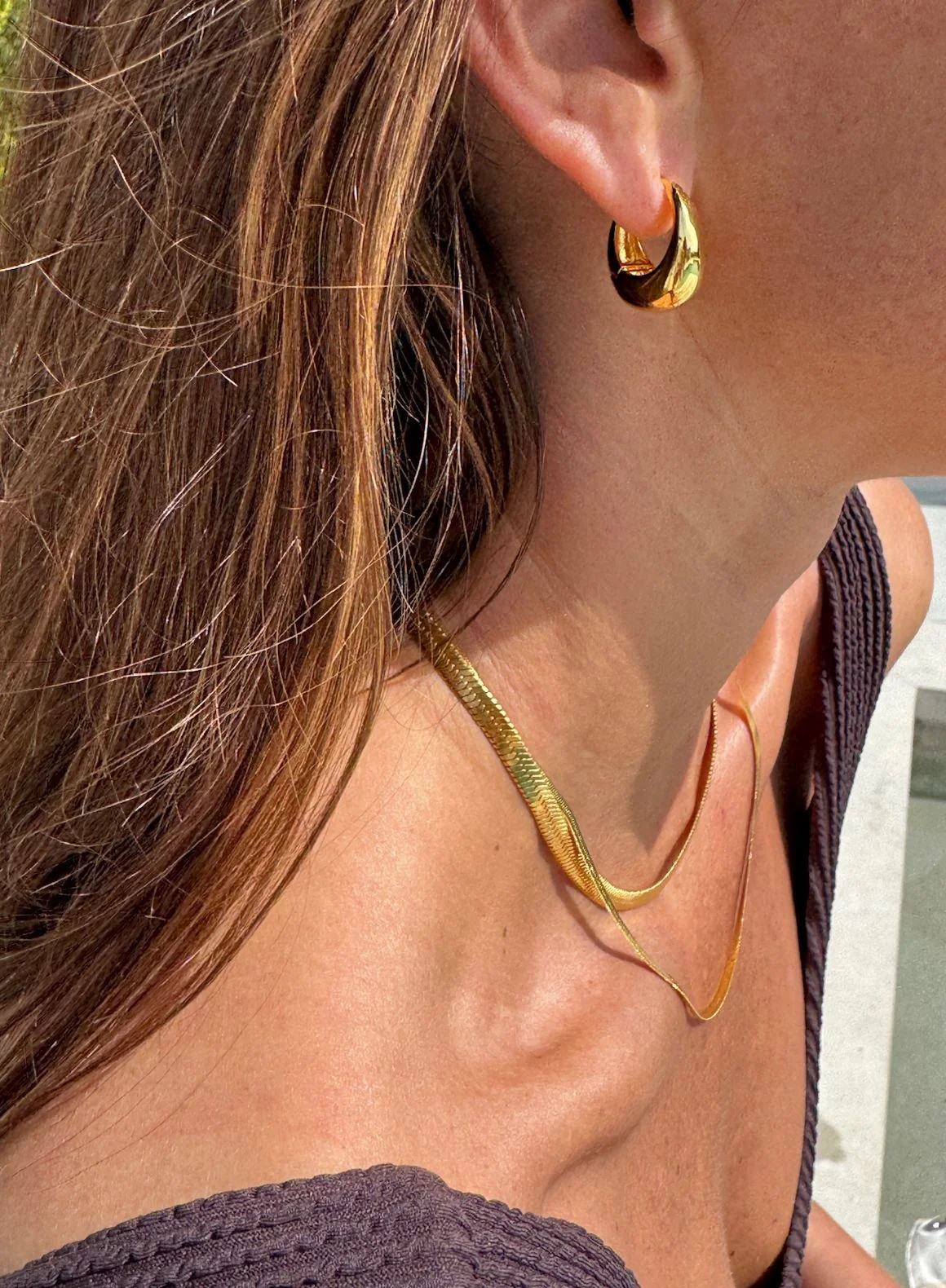 Gold Waterproof Double Necklace - Image 3