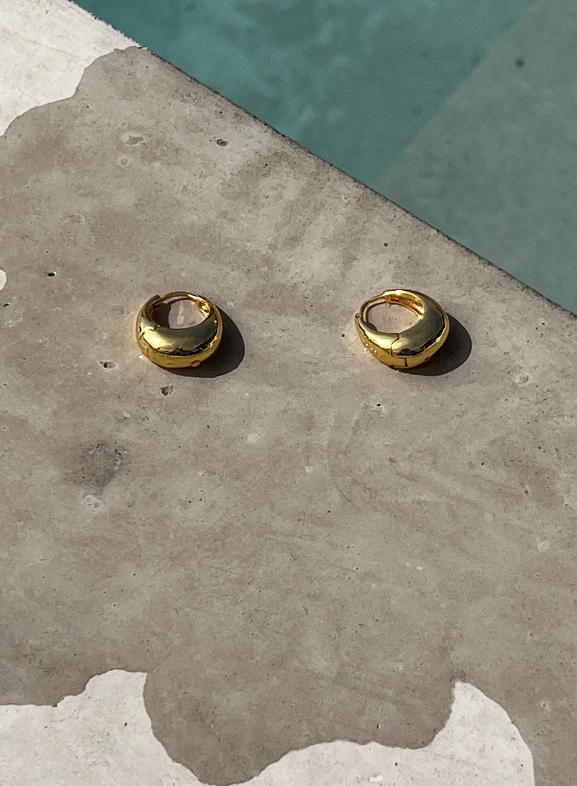 Gold Waterproof Drop Hoop Earrings - Image 3