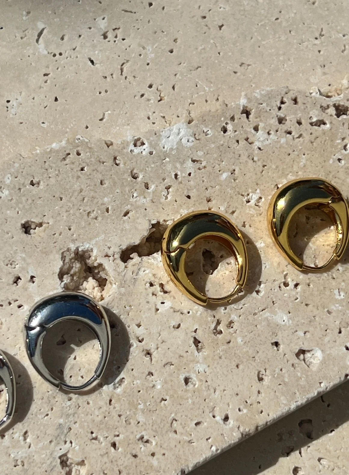 Gold Waterproof Drop Hoop Earrings - Image 5