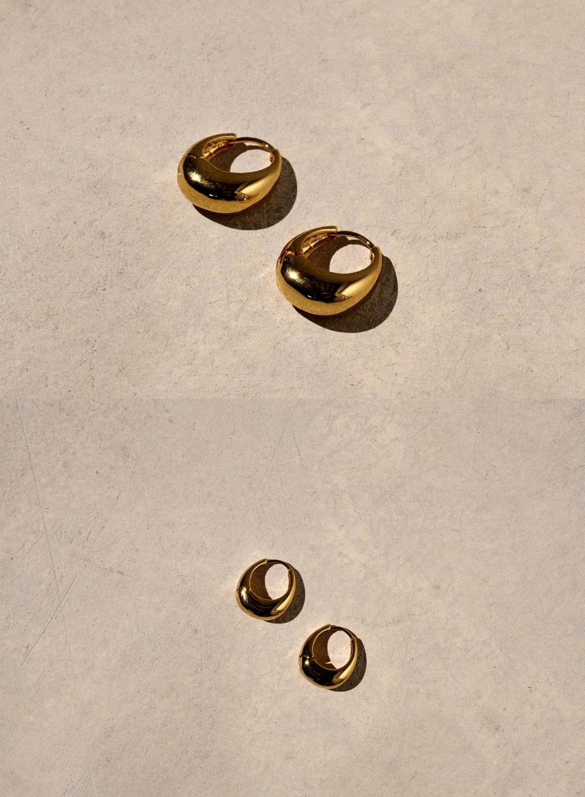 Gold Waterproof Drop Hoop Earrings - Image 6