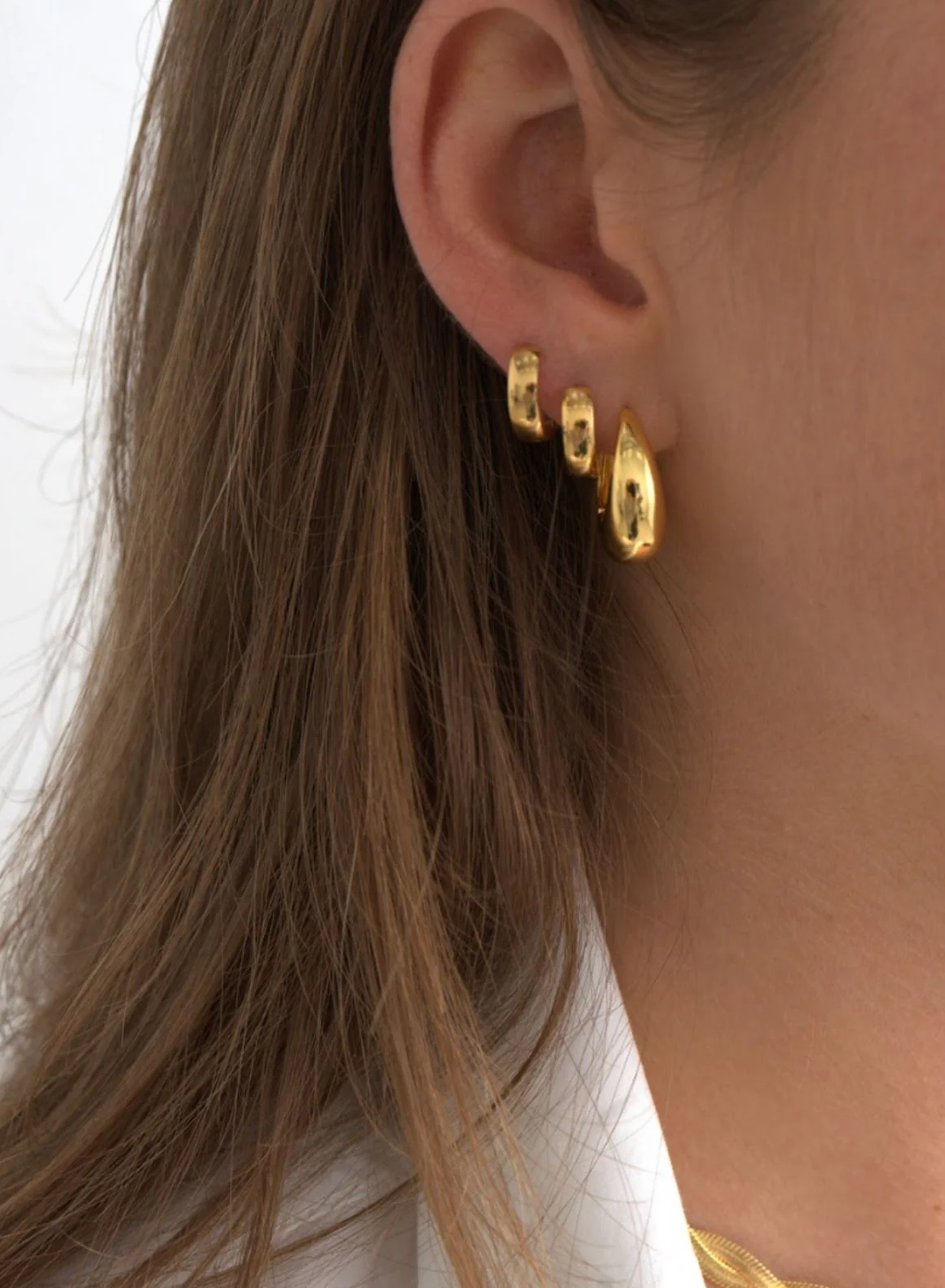 Gold Waterproof Hoop Earrings - Image 5