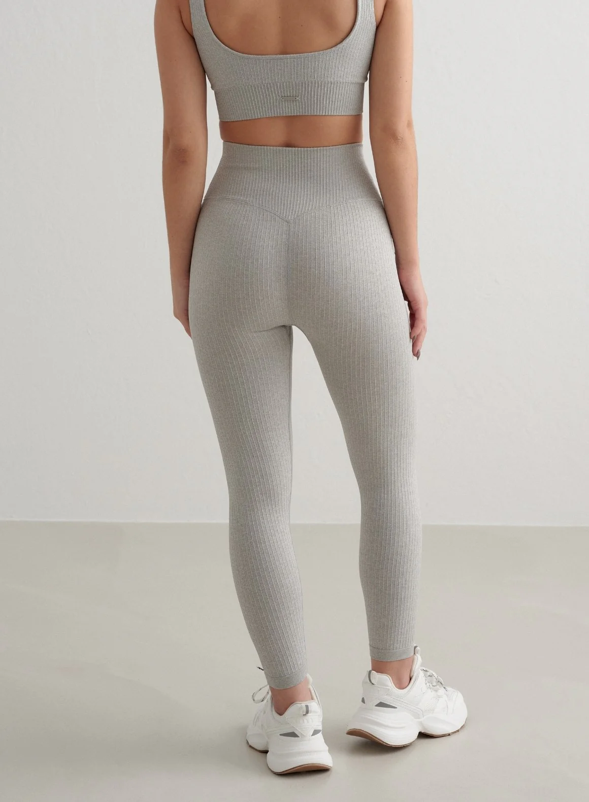Grey Melange Ribbed Seamless Petite Tights - Image 6