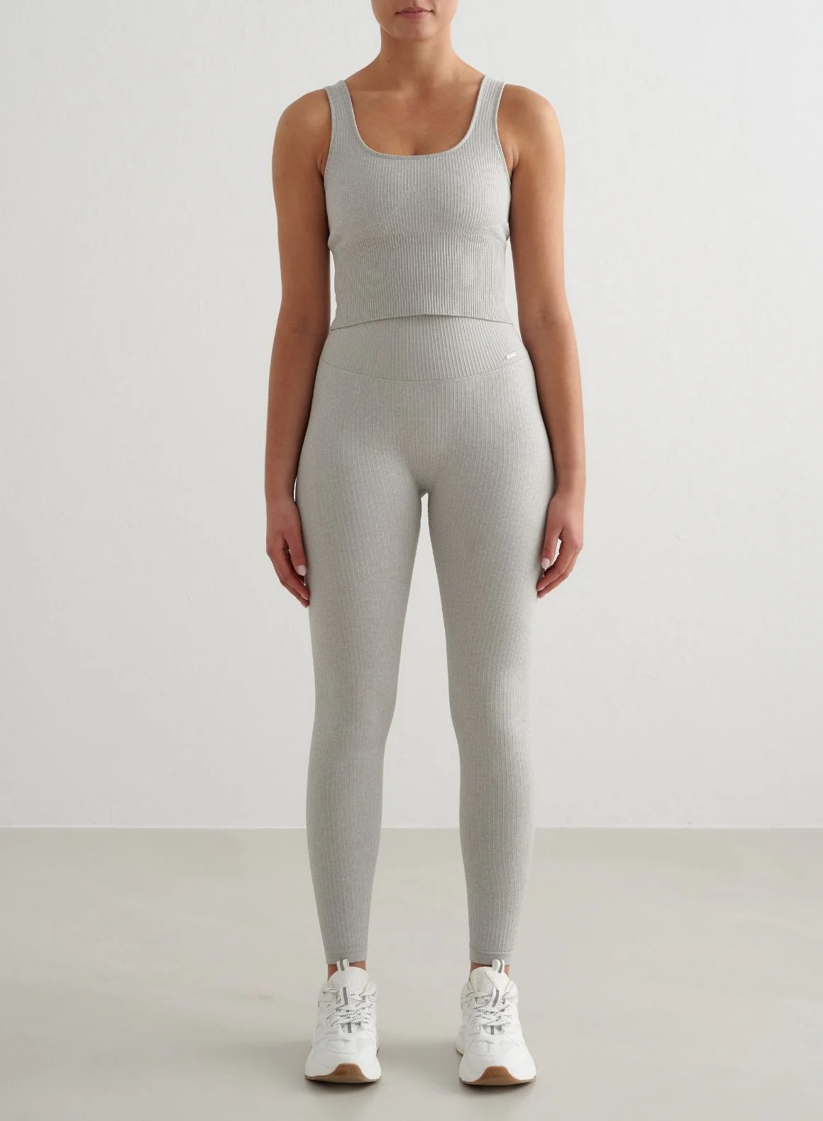 Grey Melange Ribbed Seamless Shaping Bralette - Image 3