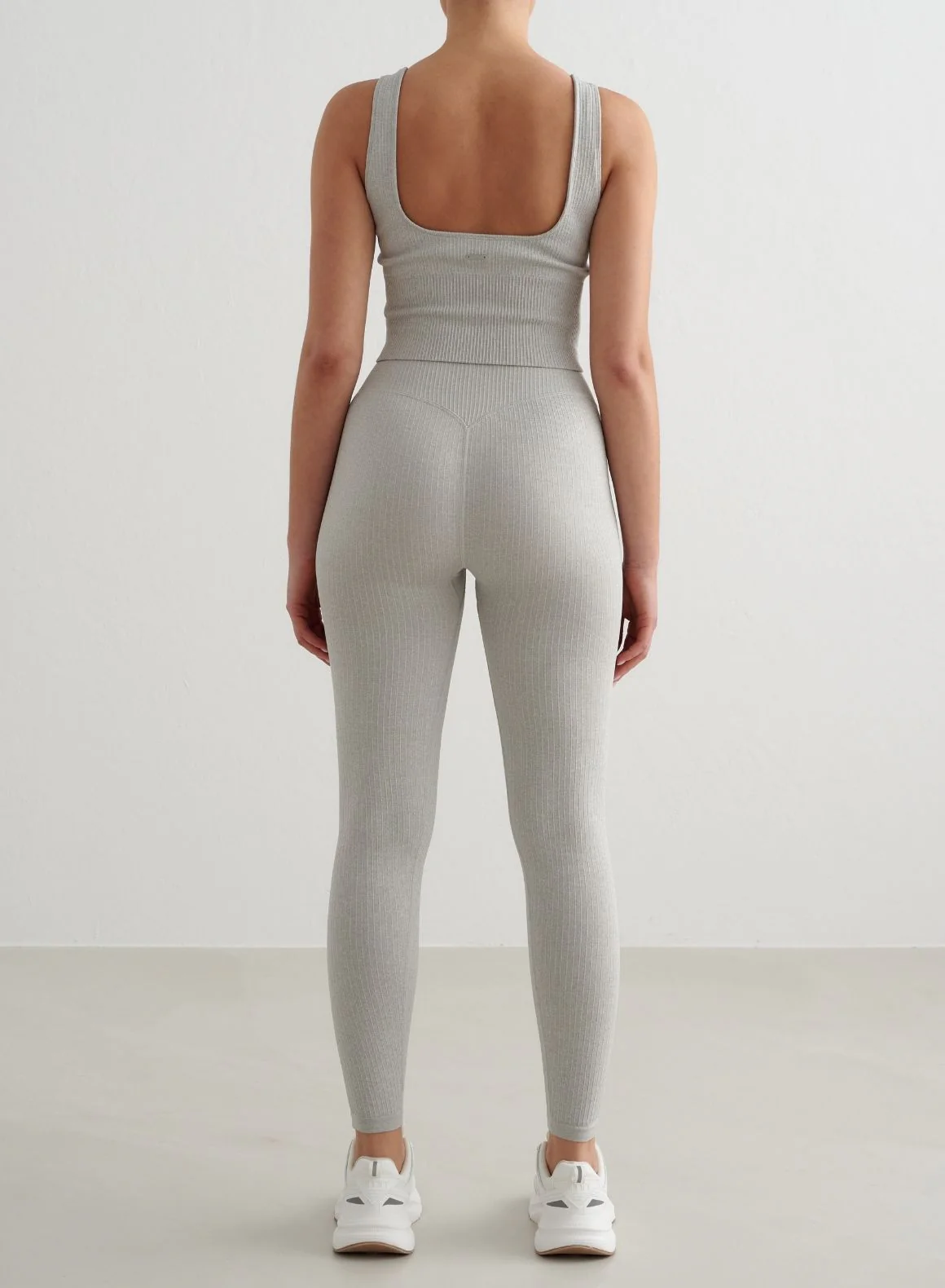 Grey Melange Ribbed Seamless Shaping Bralette - Image 4